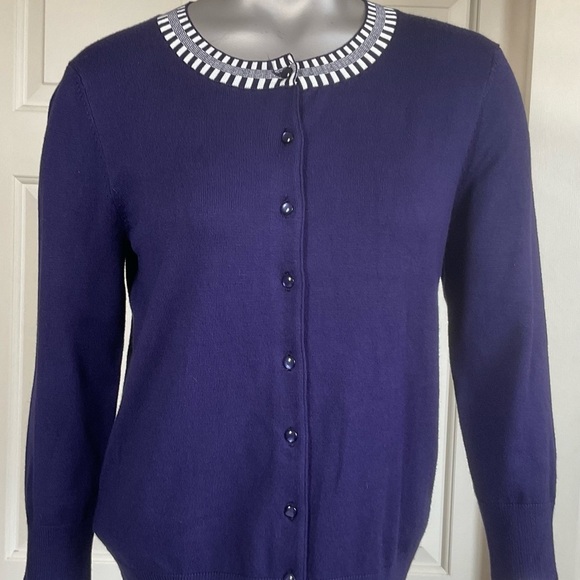 New With Tags Cable and Gauge Cardigan Sweater Size Small Button Front Blue - Picture 2 of 12